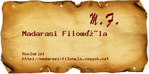 Madarasi Filoméla névjegykártya